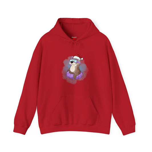 Sweat à capuche unisexe - Loutre de Noël 4 