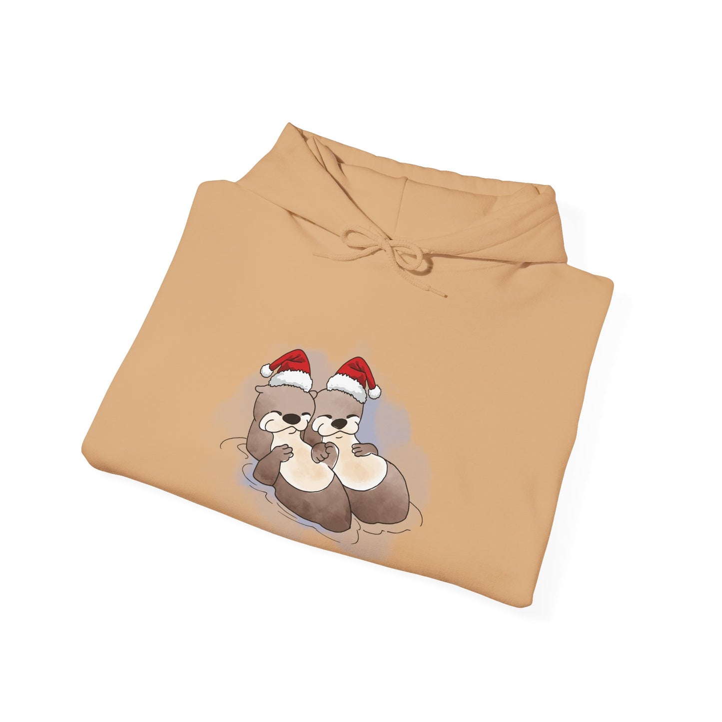 Sweat à capuche unisexe - Loutre de Noël 8 