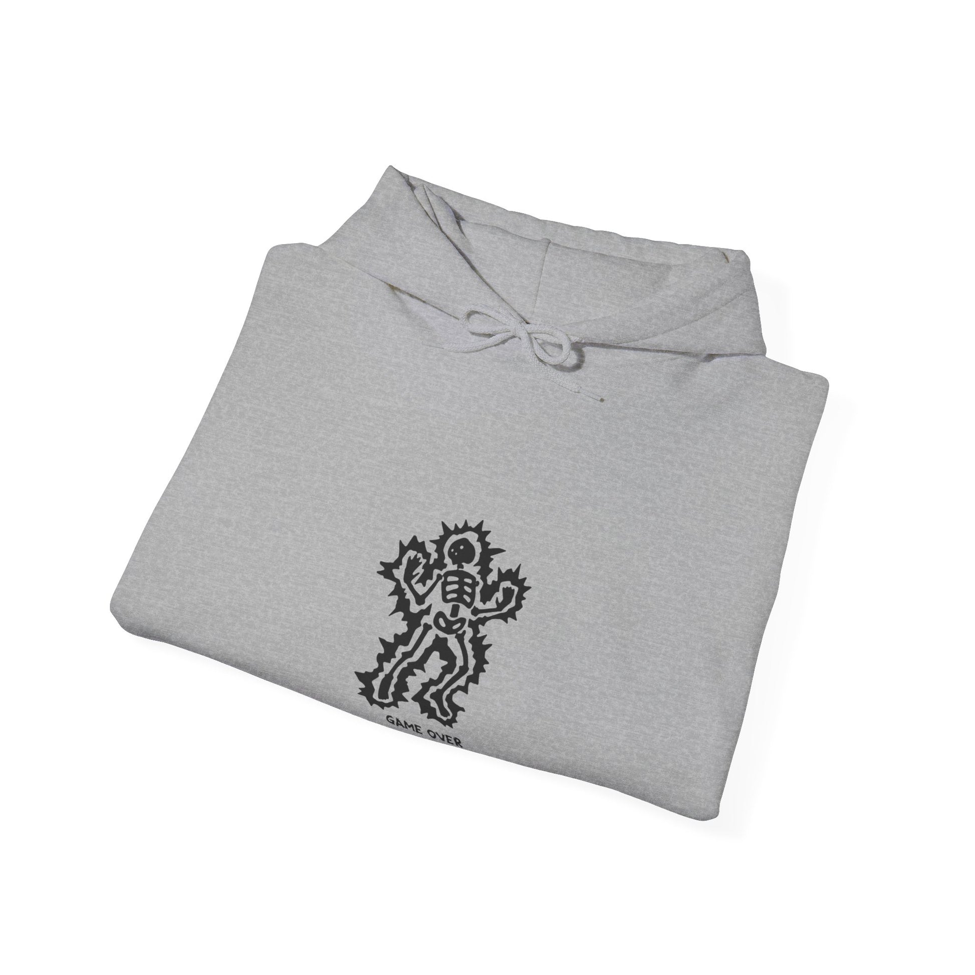 Unisex Hooded Sweatshirt - Halloween Skeleton 'Game Over' Design - ALIQUOS