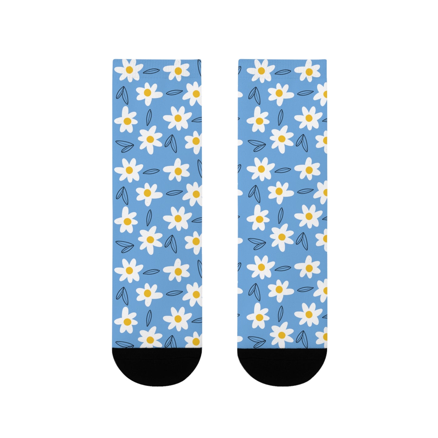 Daisies Crew Socks-Blue - ALIQUOS