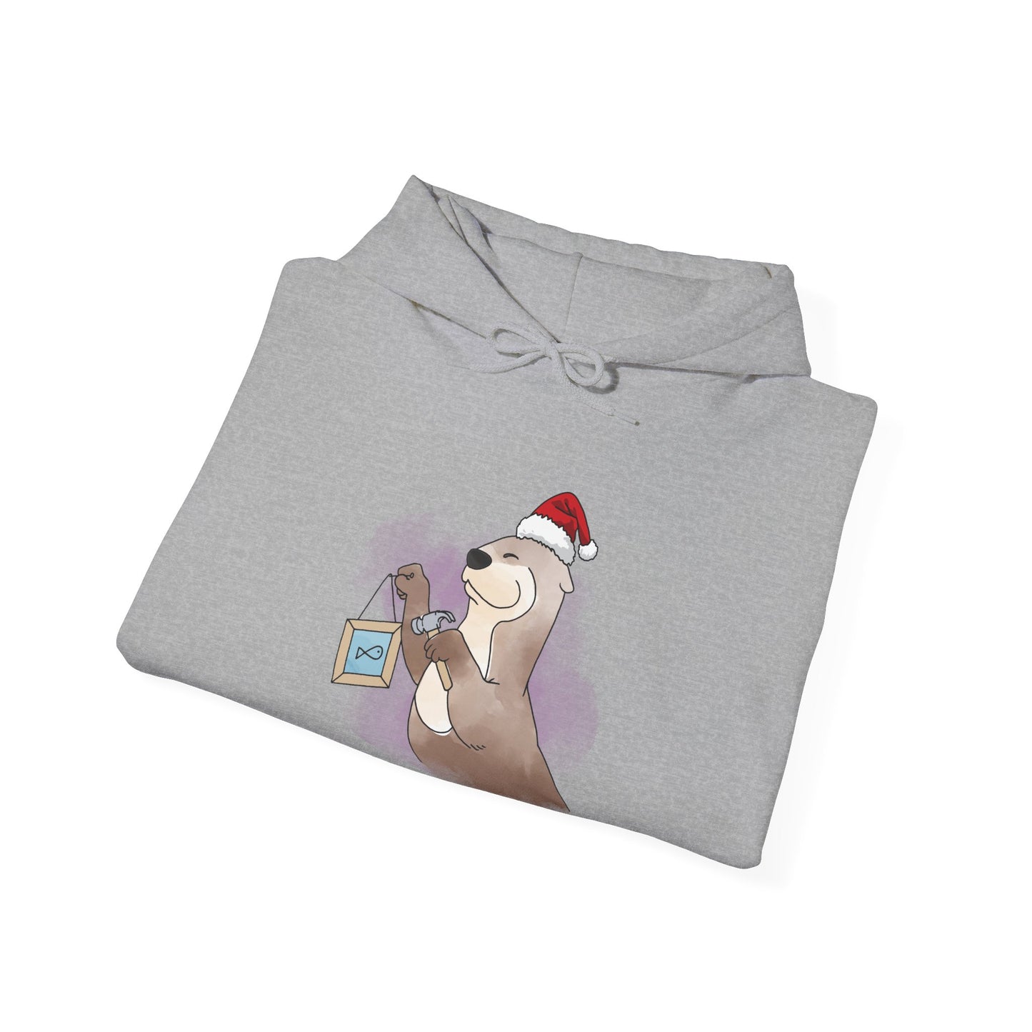 Sweat à capuche unisexe - Loutre de Noël 14 