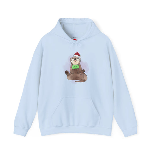 Sweat à capuche unisexe - Loutre de Noël 2 
