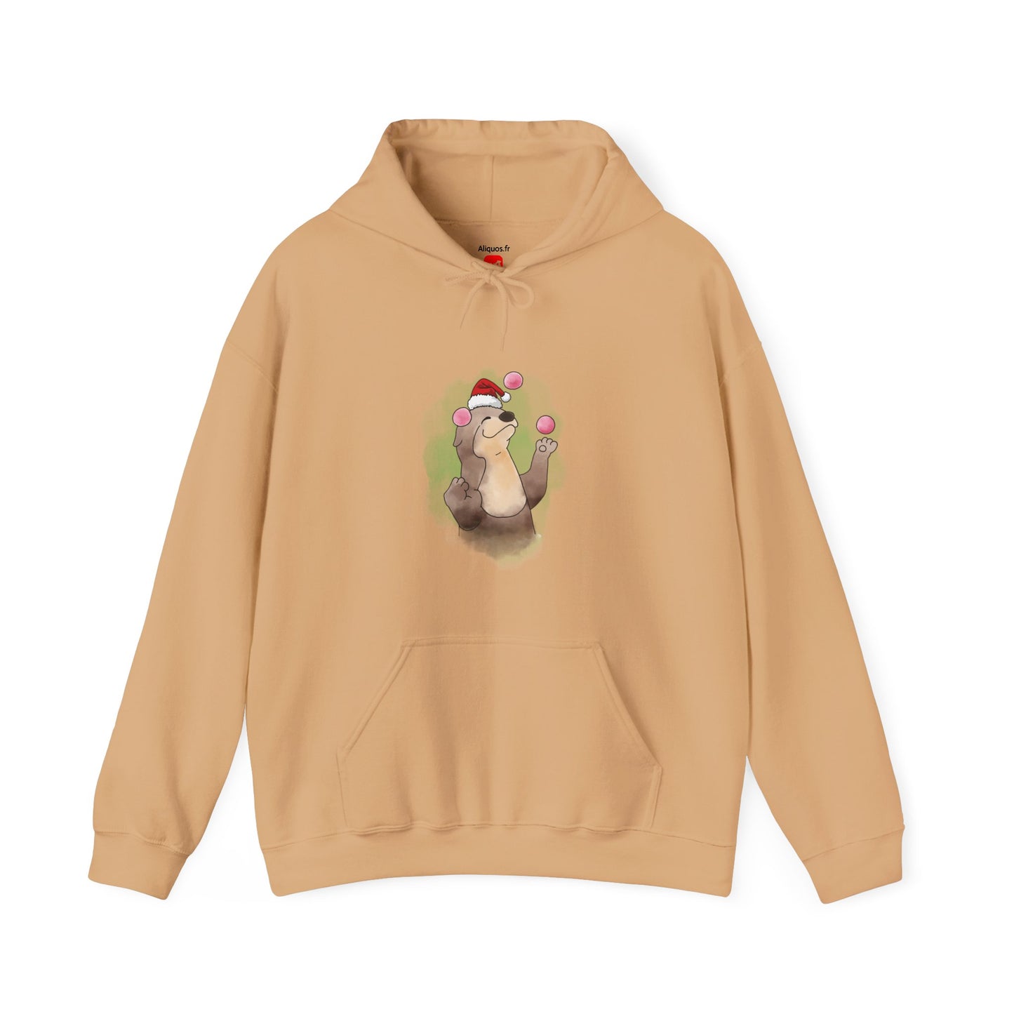 Sweat à capuche unisexe - Loutre de Noël 10 