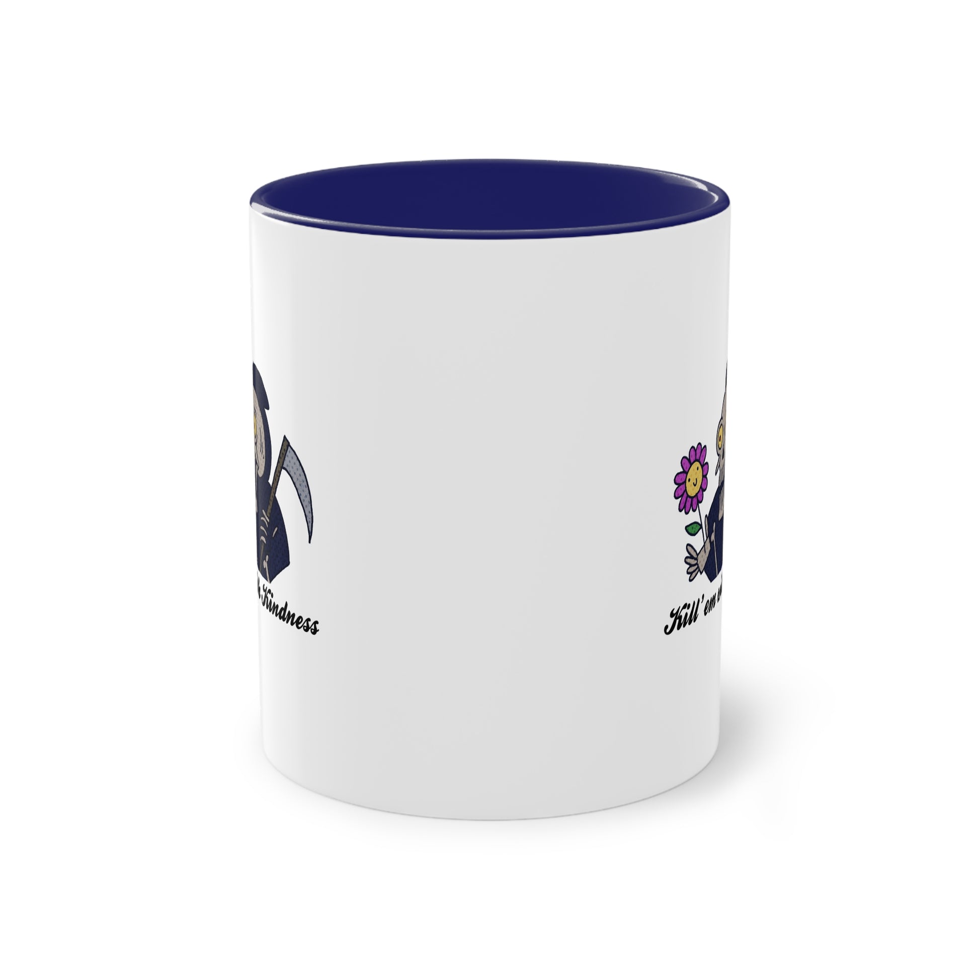 Two Tone Mug - Kill 'Em With Kindness Design - ALIQUOS