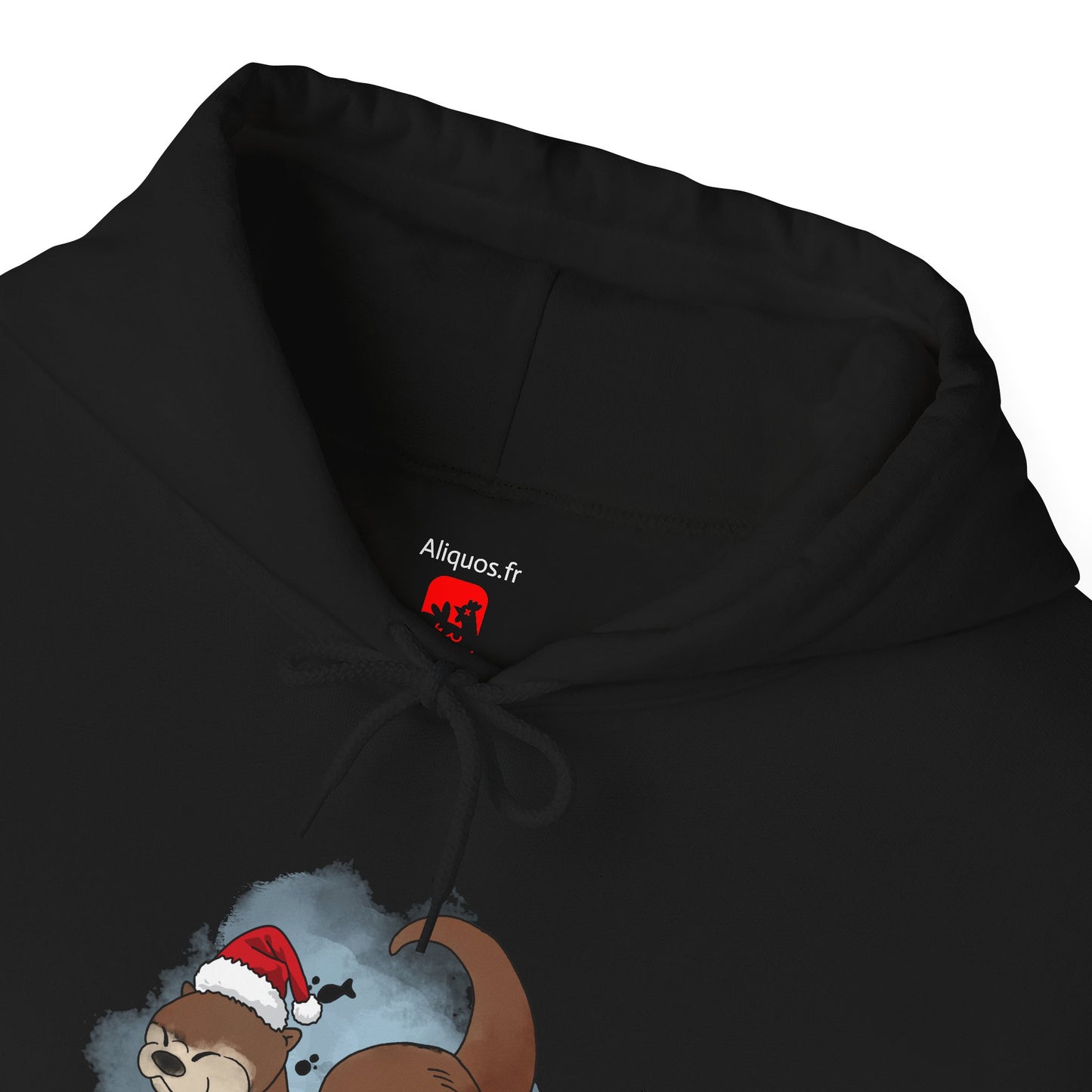 Sweat à capuche unisexe - Loutre de Noël 1 