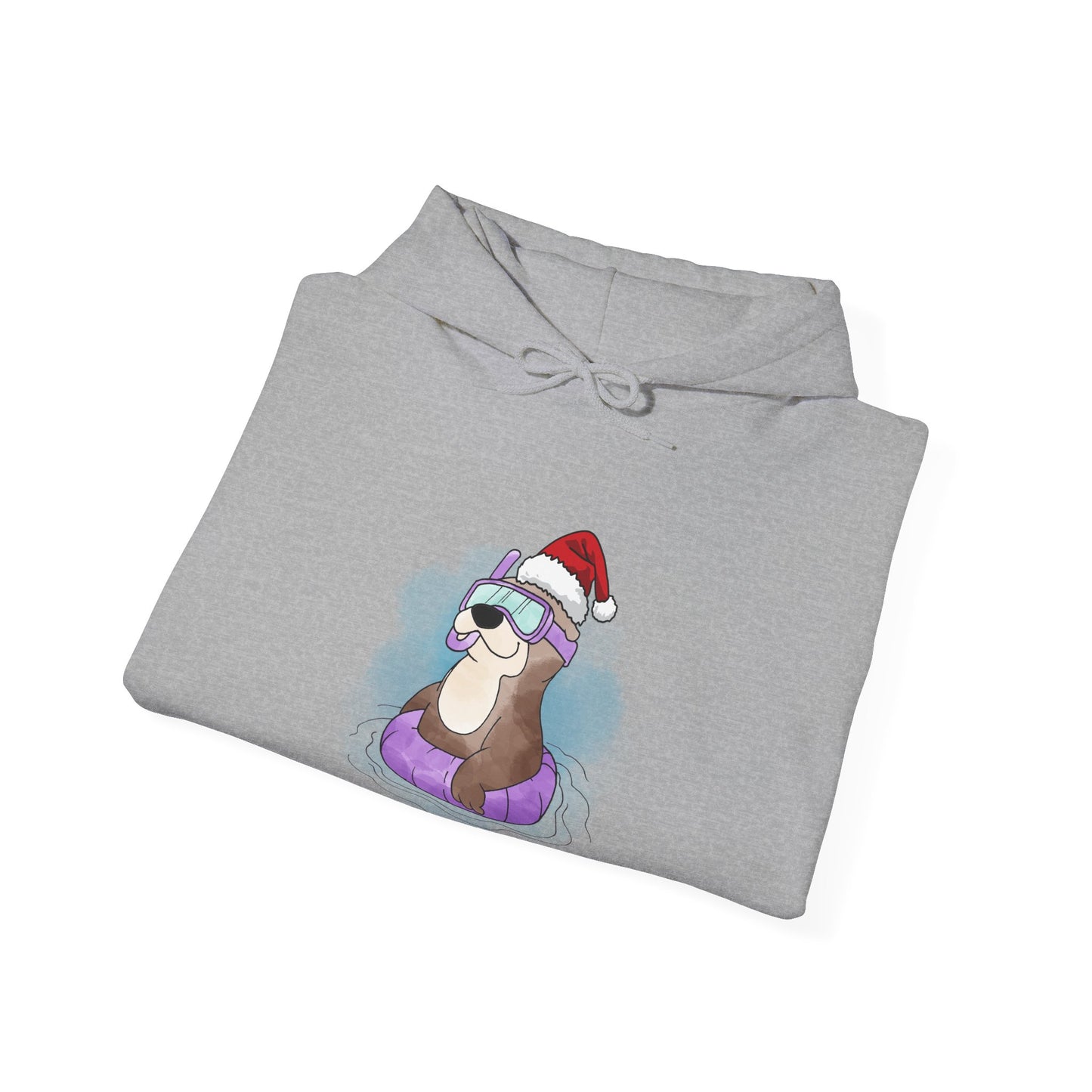Sweat à capuche unisexe - Loutre de Noël 4 