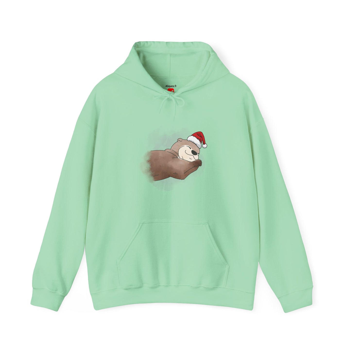 Sweat à capuche unisexe - Loutre de Noël 18 
