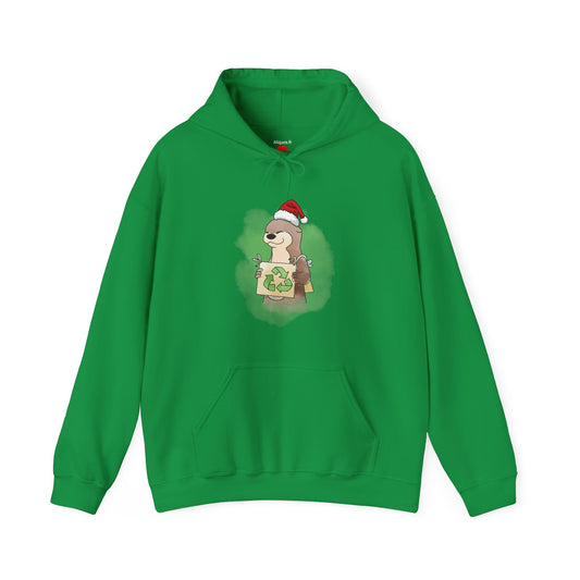 Sweat à capuche unisexe - Loutre de Noël 5 