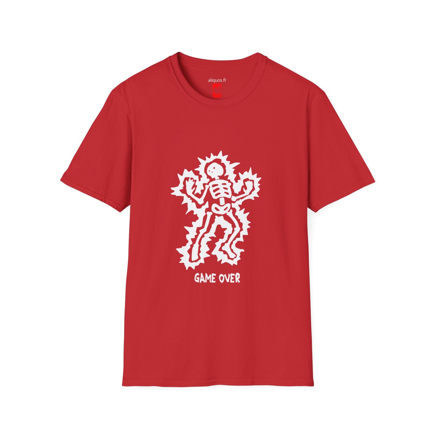 Unisex Tee - Halloween Skeleton 'Game Over' Design - ALIQUOS