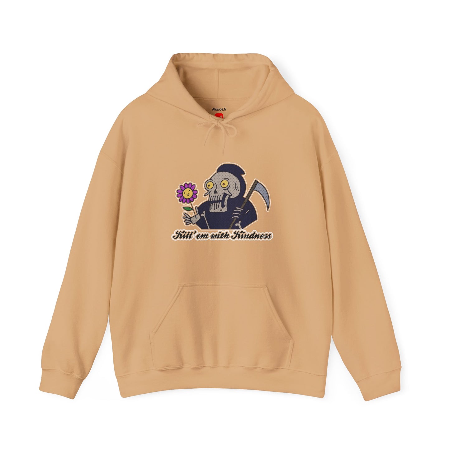 Unisex Hooded Sweatshirt -  Kill 'Em With Kindness Design - ALIQUOS