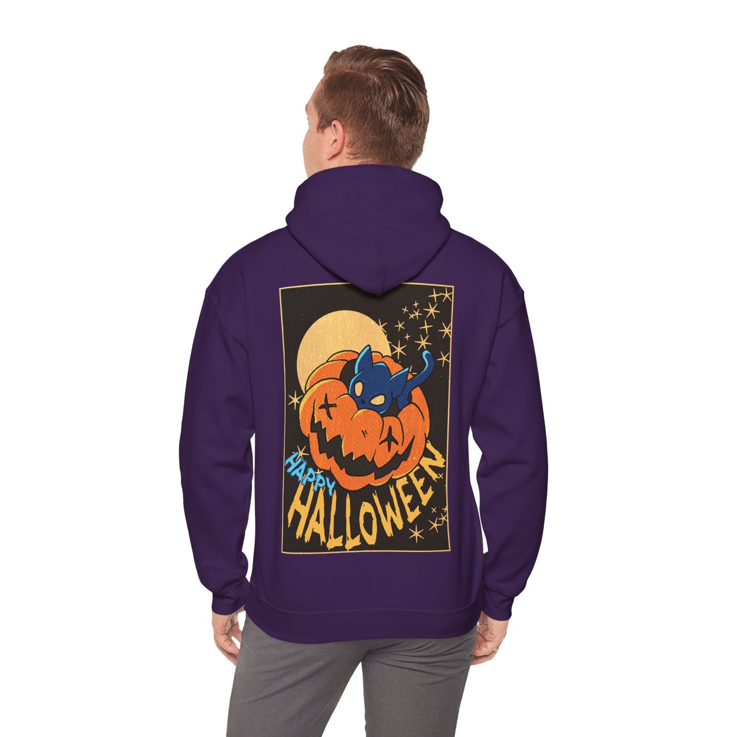 Sweat à capuche unisexe - Motif « Kitty Pumpkin » 