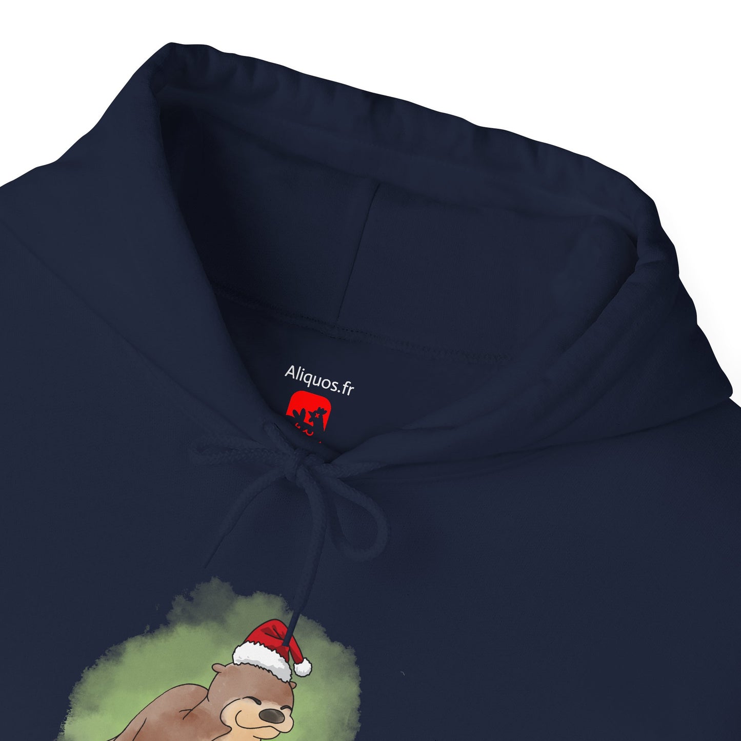 Sweat à capuche unisexe - Loutre de Noël 9 