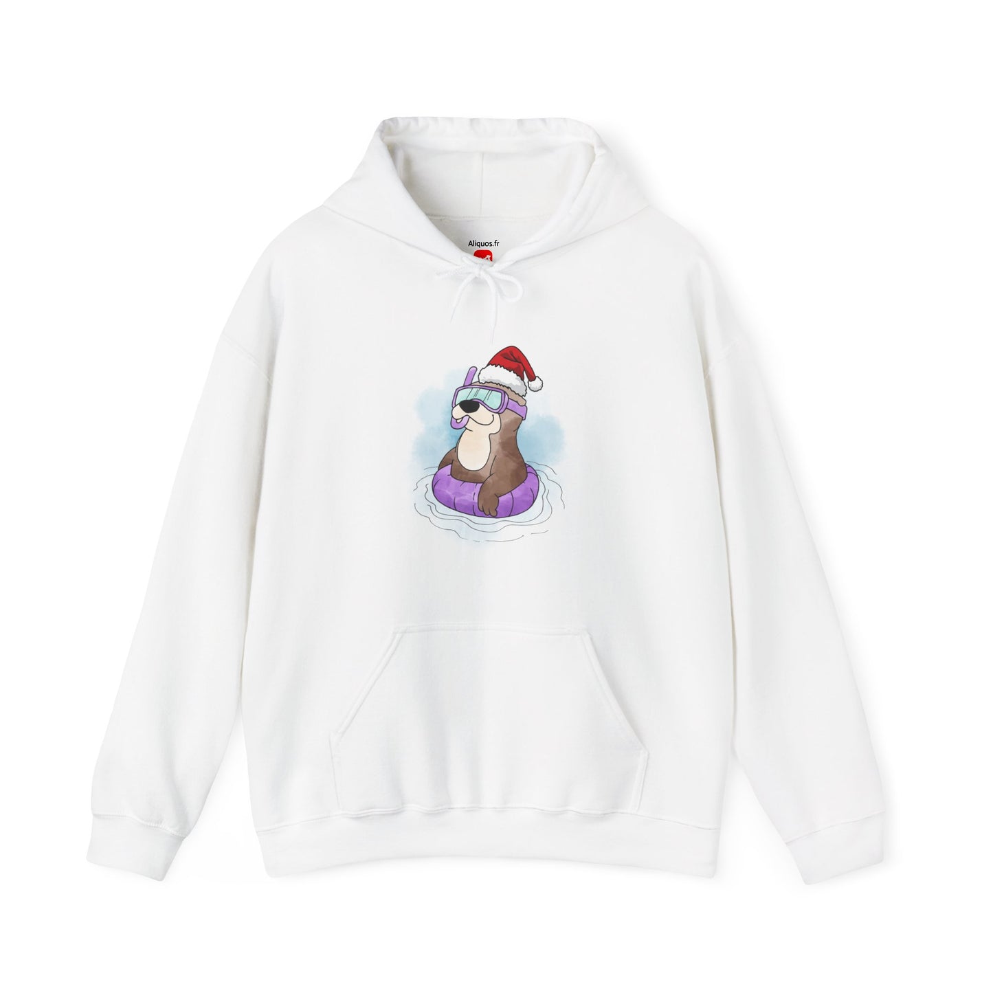 Sweat à capuche unisexe - Loutre de Noël 4 