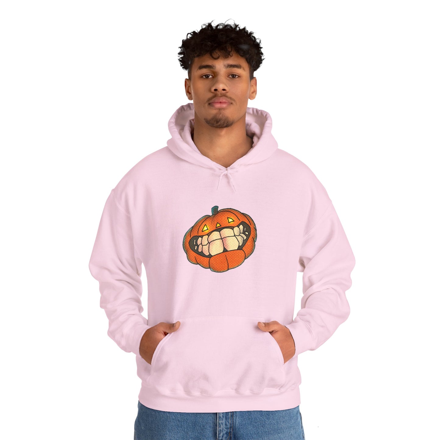 Sweat à capuche unisexe - Motif « citrouille souriante » 
