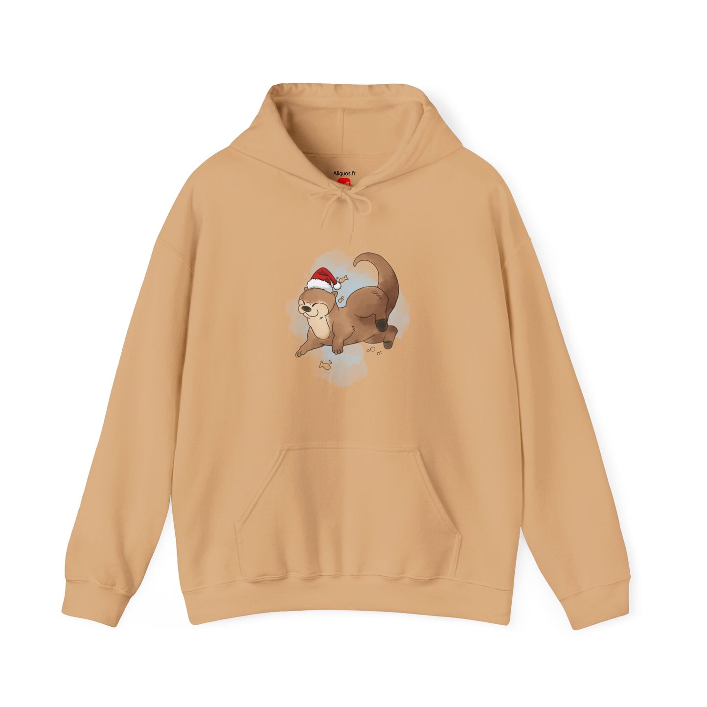Sweat à capuche unisexe - Loutre de Noël 1 