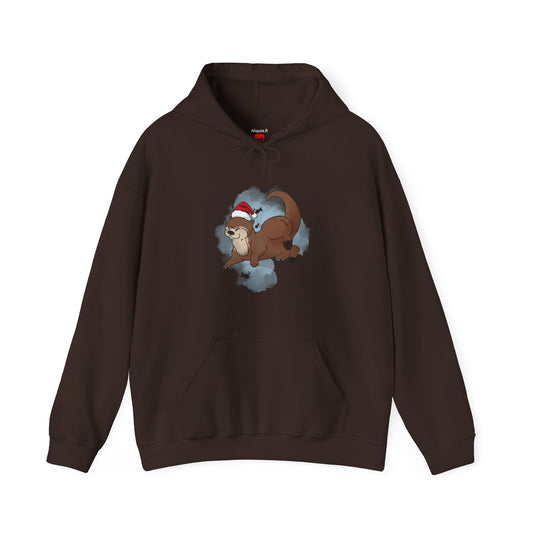 Sweat à capuche unisexe - Loutre de Noël 1 