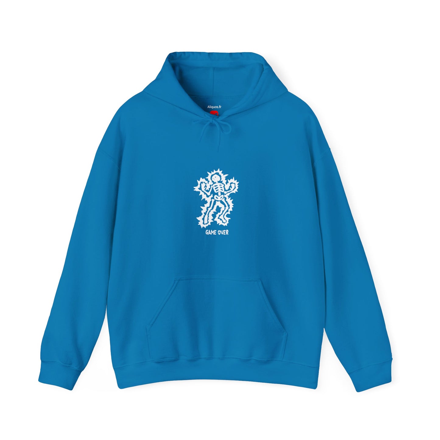 Unisex Hooded Sweatshirt - Halloween Skeleton 'Game Over' Design - ALIQUOS