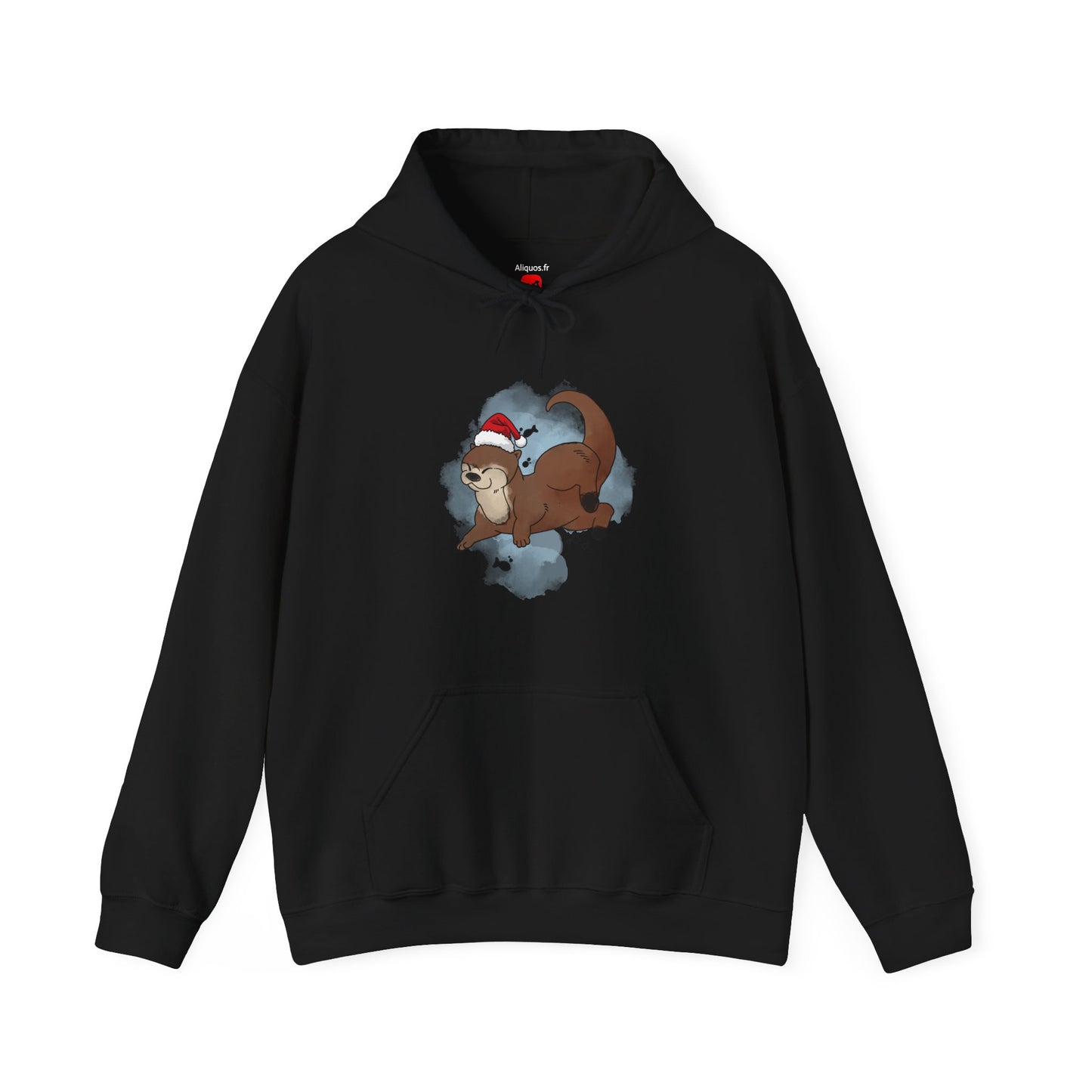 Sweat à capuche unisexe - Loutre de Noël 1 