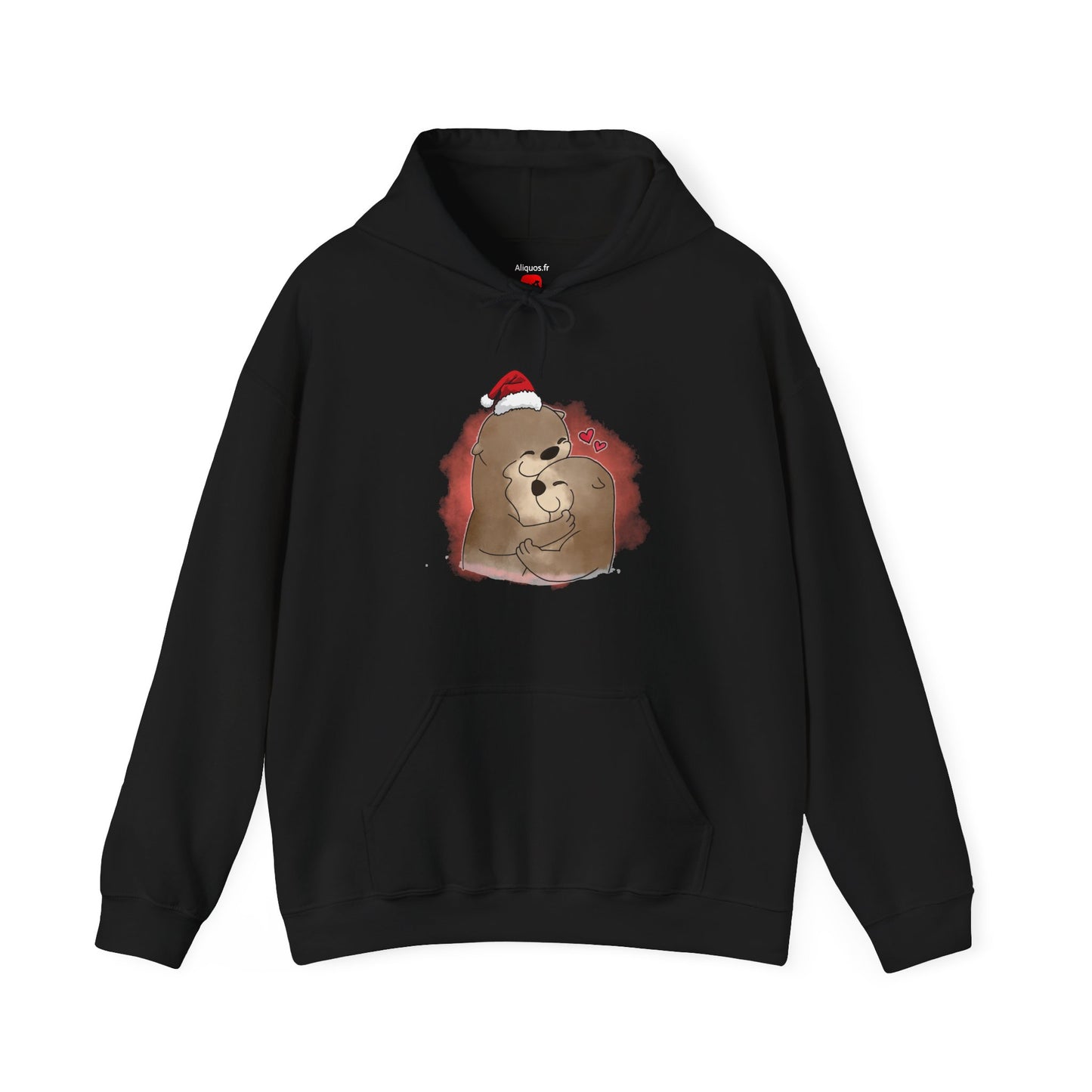 Sweat à capuche unisexe - Loutre de Noël 11 